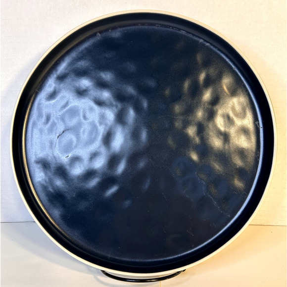 RARE La Rochelle L2R15 Solid Blue White Trim Coupe Style Dinner Plate 10.5" HTF - Picture 2 of 6